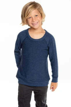 Kids/BOY Chaser Brand Boys Cozy Knit Long Sleeve Rib Panel Raglan Pullover