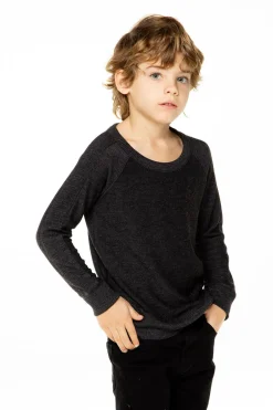 Kids/BOY Chaser Brand Boys Cozy Knit Long Sleeve Rib Panel Raglan Pullover