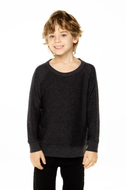 Kids/BOY Chaser Brand Boys Cozy Knit Long Sleeve Rib Panel Raglan Pullover