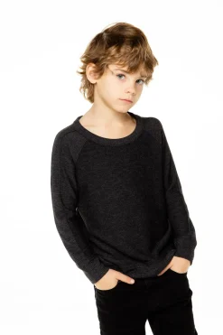 Kids/BOY Chaser Brand Boys Cozy Knit Long Sleeve Rib Panel Raglan Pullover