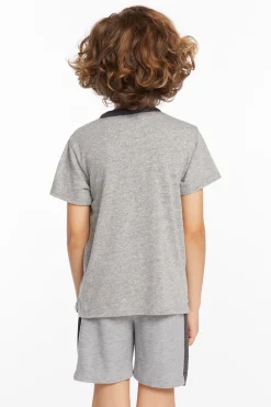 Kids/BOY Chaser Brand Boys Heather Grey Short Sleeve Henley