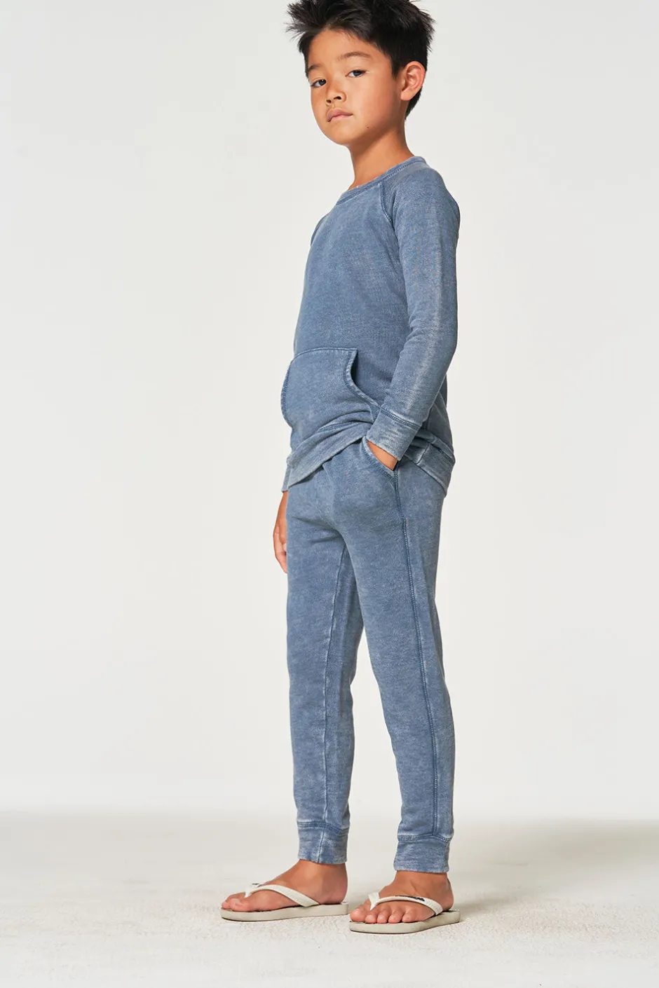 Kids/BOY Chaser Brand Boys Linen French Terry Long Sleeve Kanga Pocket Pullover