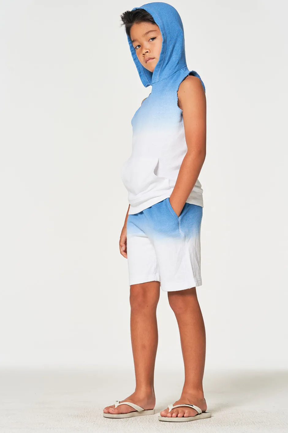 Kids/BOY Chaser Brand Boys Linen French Terry Sleeveless Muscle Pullover Hoodie