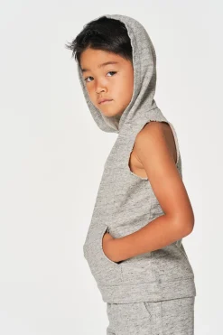 Kids/BOY Chaser Brand Boys Linen French Terry Sleeveless Muscle Pullover Hoodie