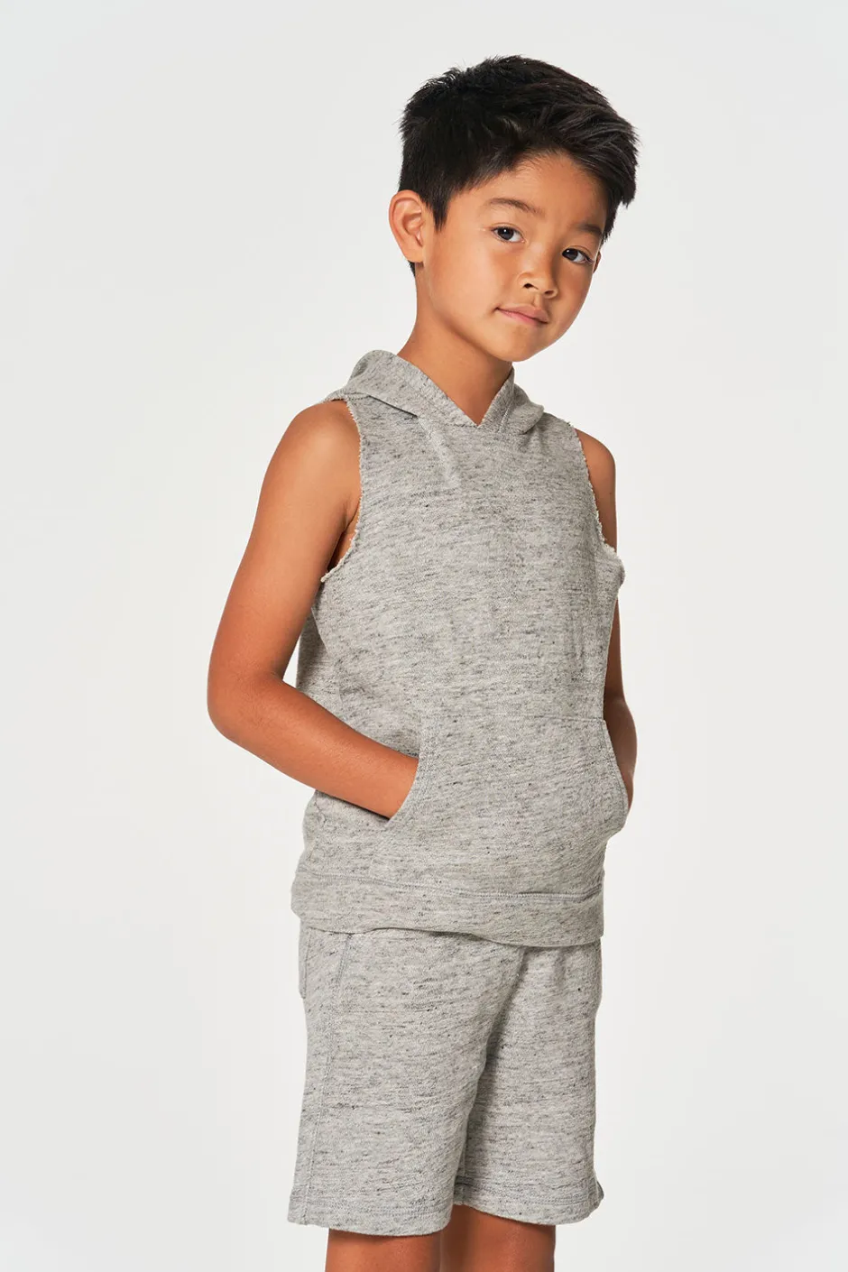 Kids/BOY Chaser Brand Boys Linen French Terry Sleeveless Muscle Pullover Hoodie