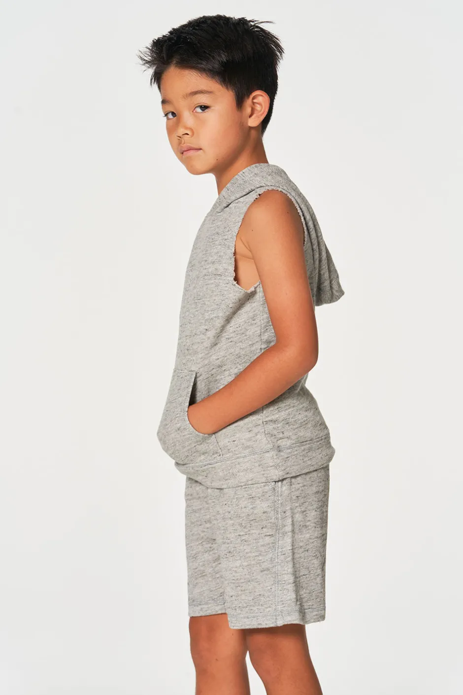 Kids/BOY Chaser Brand Boys Linen French Terry Sleeveless Muscle Pullover Hoodie