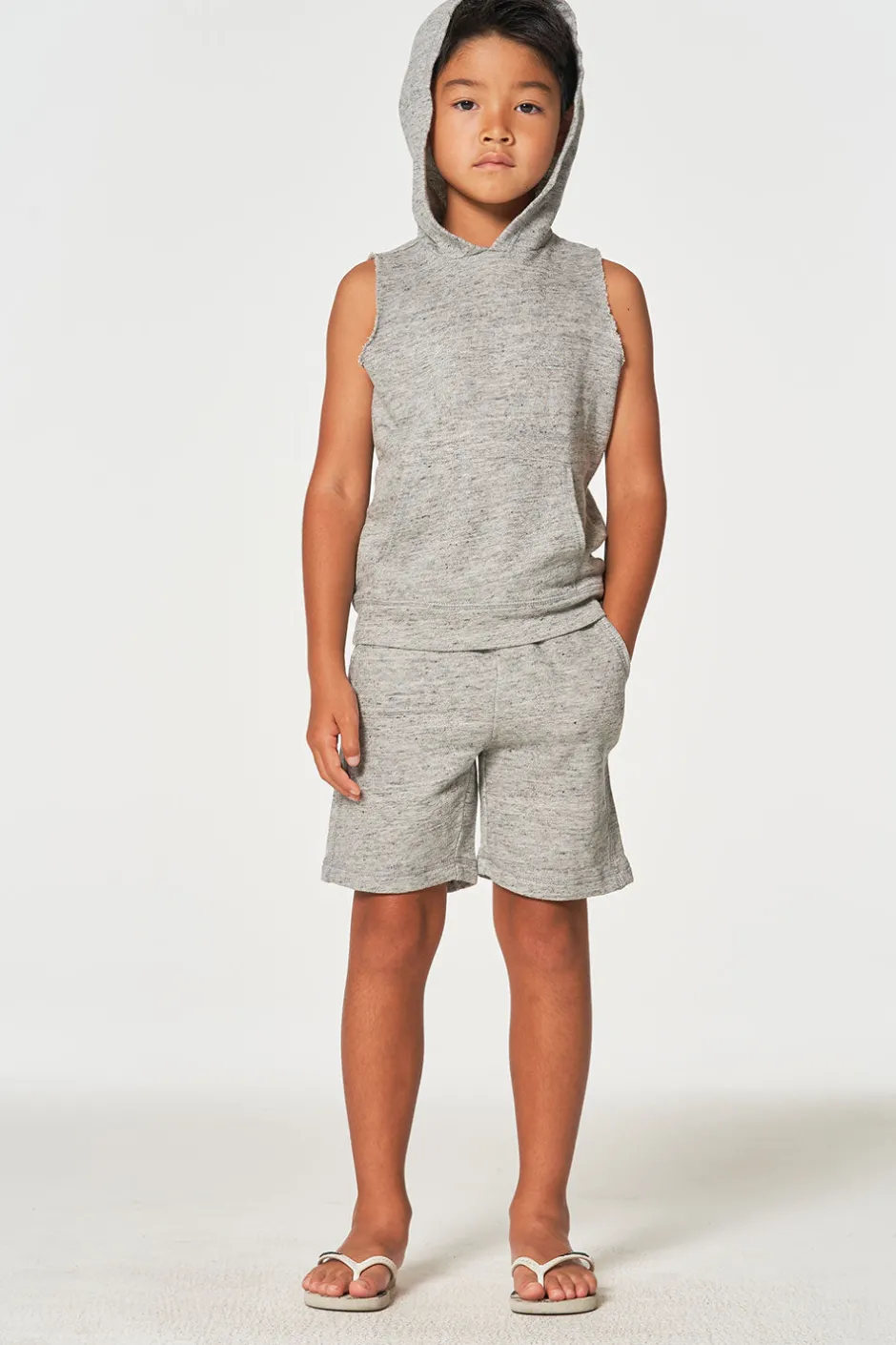 Kids/BOY Chaser Brand Boys Linen French Terry Sleeveless Muscle Pullover Hoodie