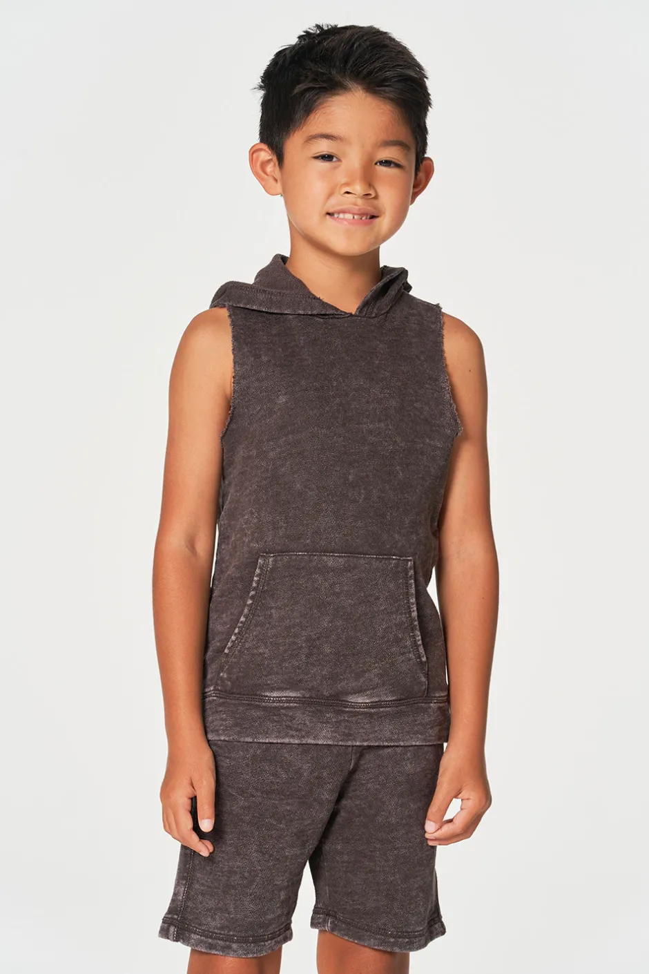 Kids/BOY Chaser Brand Boys Linen French Terry Sleeveless Muscle Pullover Hoodie