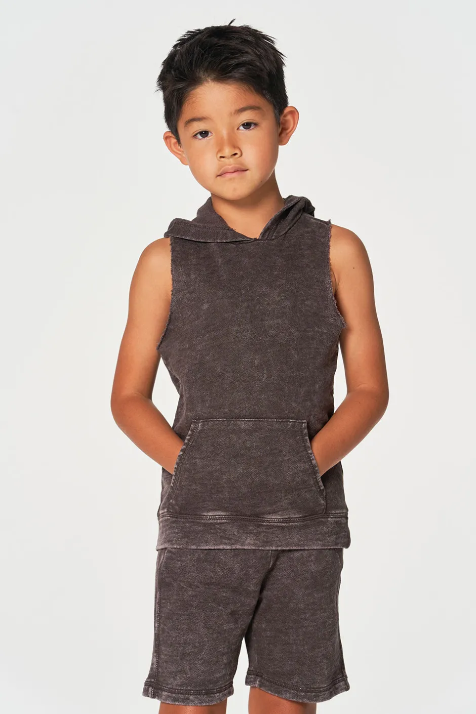Kids/BOY Chaser Brand Boys Linen French Terry Sleeveless Muscle Pullover Hoodie