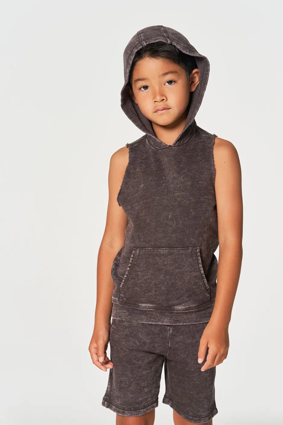 Kids/BOY Chaser Brand Boys Linen French Terry Sleeveless Muscle Pullover Hoodie
