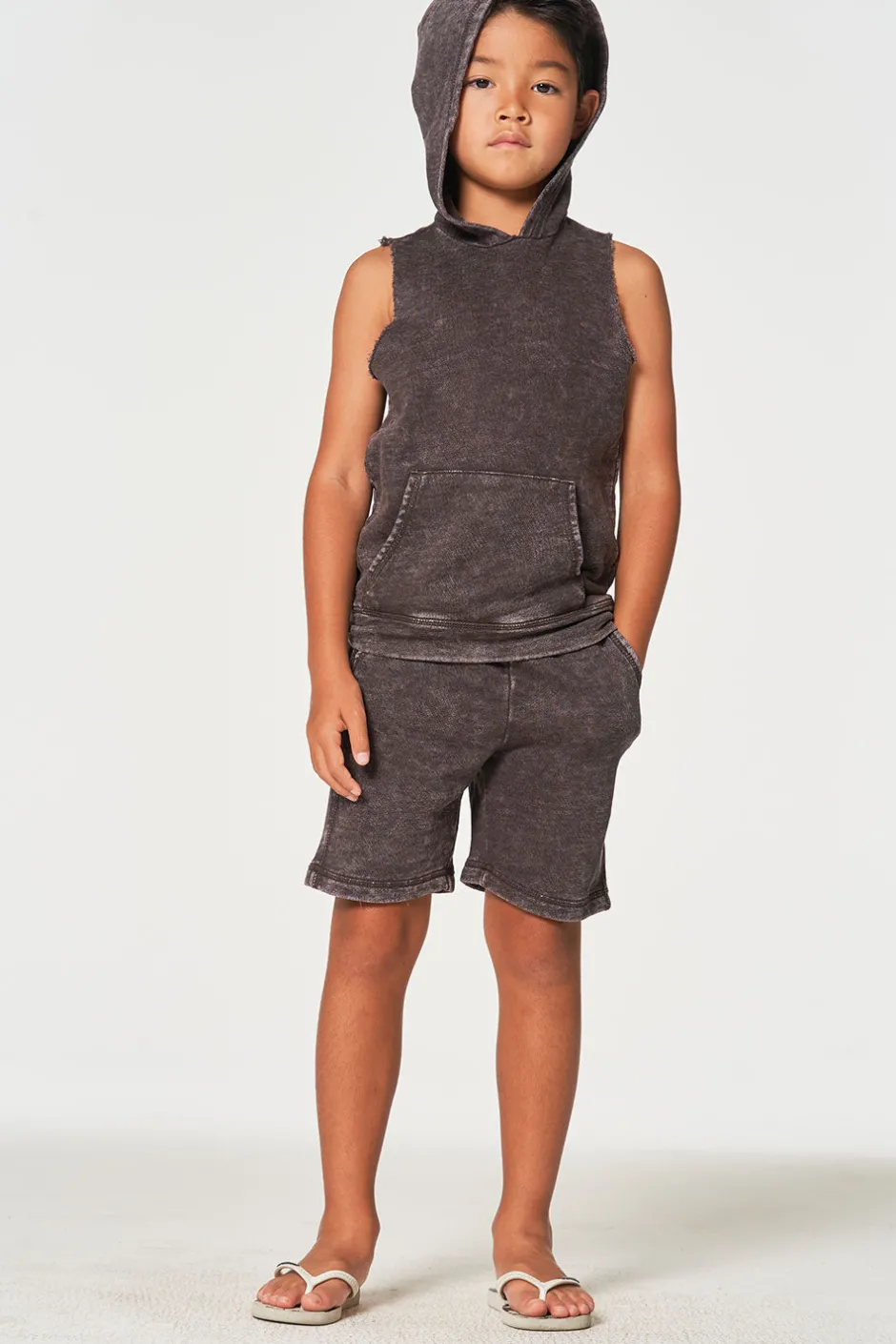 Kids/BOY Chaser Brand Boys Linen French Terry Sleeveless Muscle Pullover Hoodie