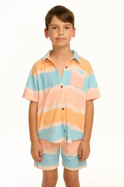 Kids/BOY Chaser Brand Boy's Wavy Stripe Collared Button Down Shirt