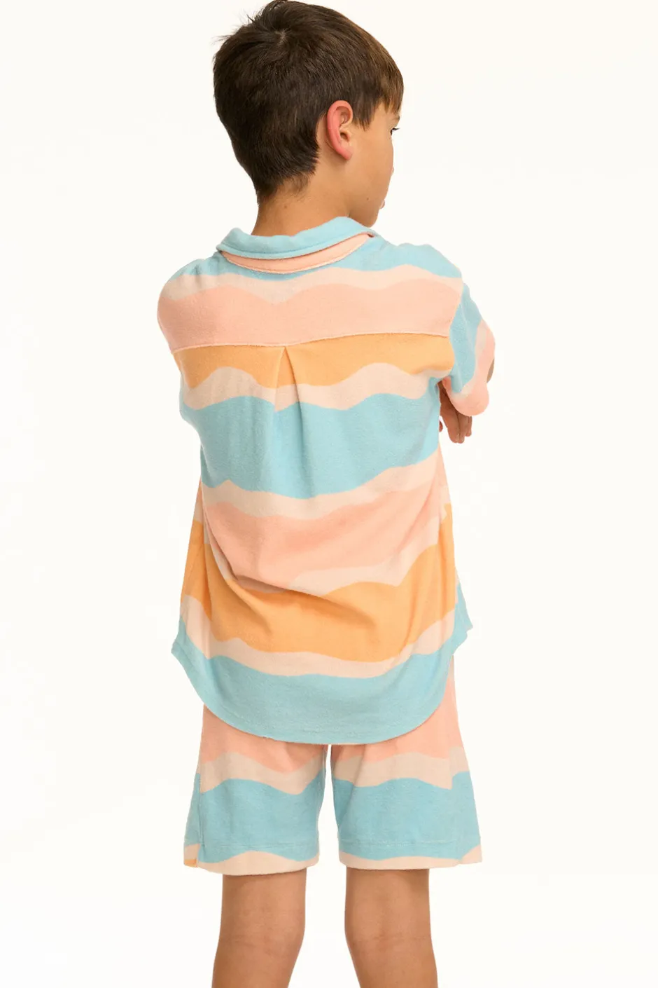 Kids/BOY Chaser Brand Boy's Wavy Stripe Collared Button Down Shirt