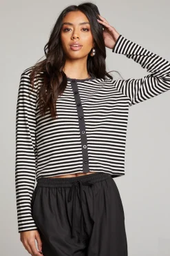 Women Chaser Brand Brady Punk Stripe Button Up Pullover