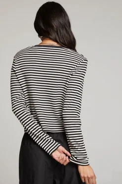 Women Chaser Brand Brady Punk Stripe Button Up Pullover