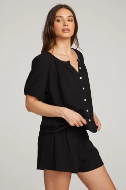 Women Chaser Brand Brentwood Licorice Blouse