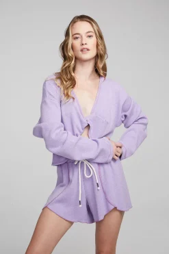 Women Chaser Brand Briaa Digital Lavender Long Sleeve Tee