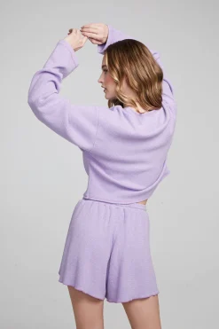 Women Chaser Brand Briaa Digital Lavender Long Sleeve Tee