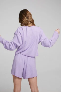 Women Chaser Brand Briaa Digital Lavender Long Sleeve Tee