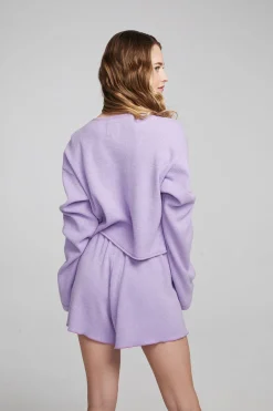 Women Chaser Brand Briaa Digital Lavender Long Sleeve Tee