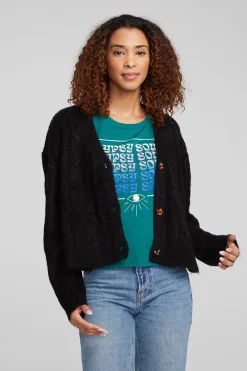 Women Chaser Brand Bridge Black Onyx Cardigan