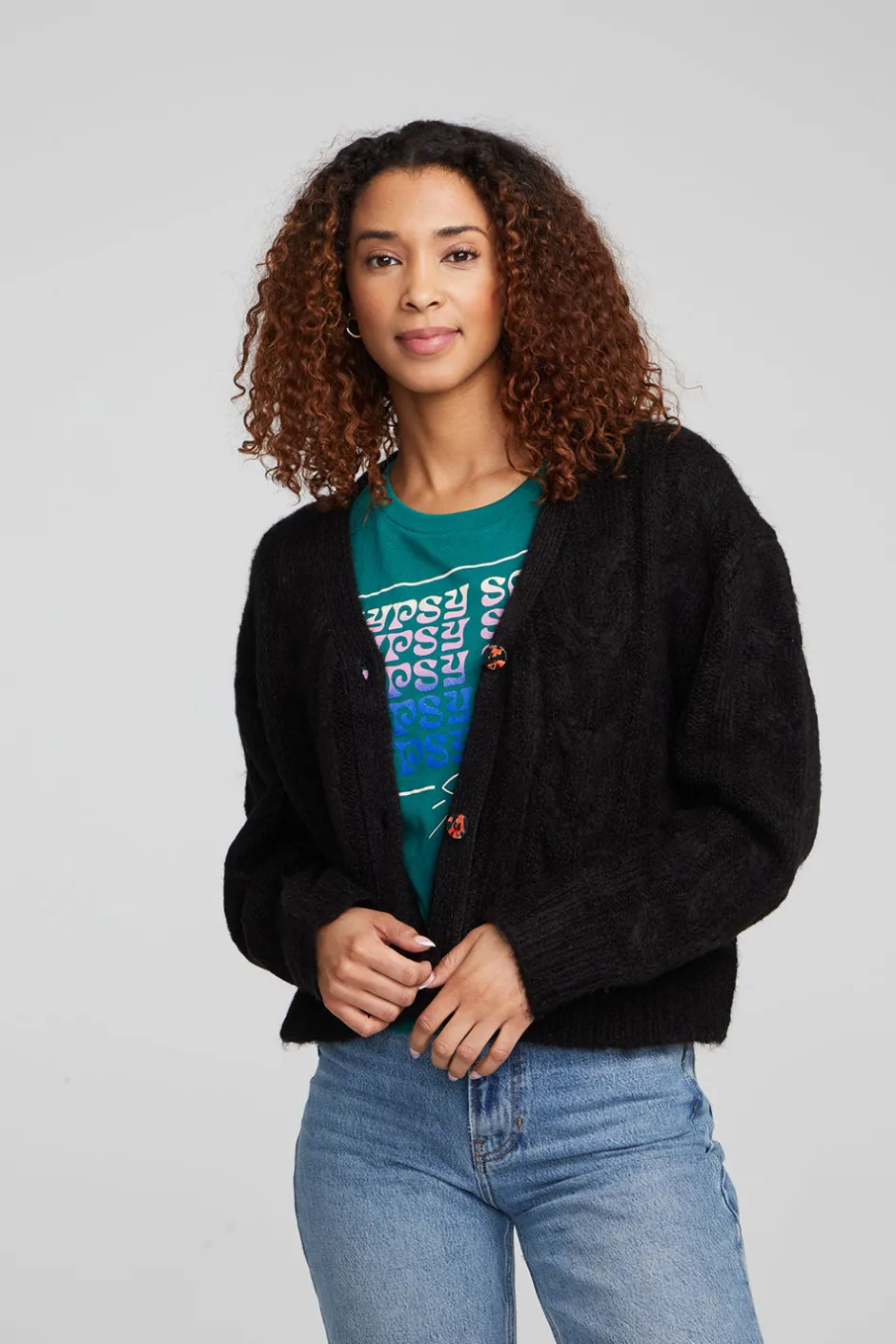 Women Chaser Brand Bridge Black Onyx Cardigan