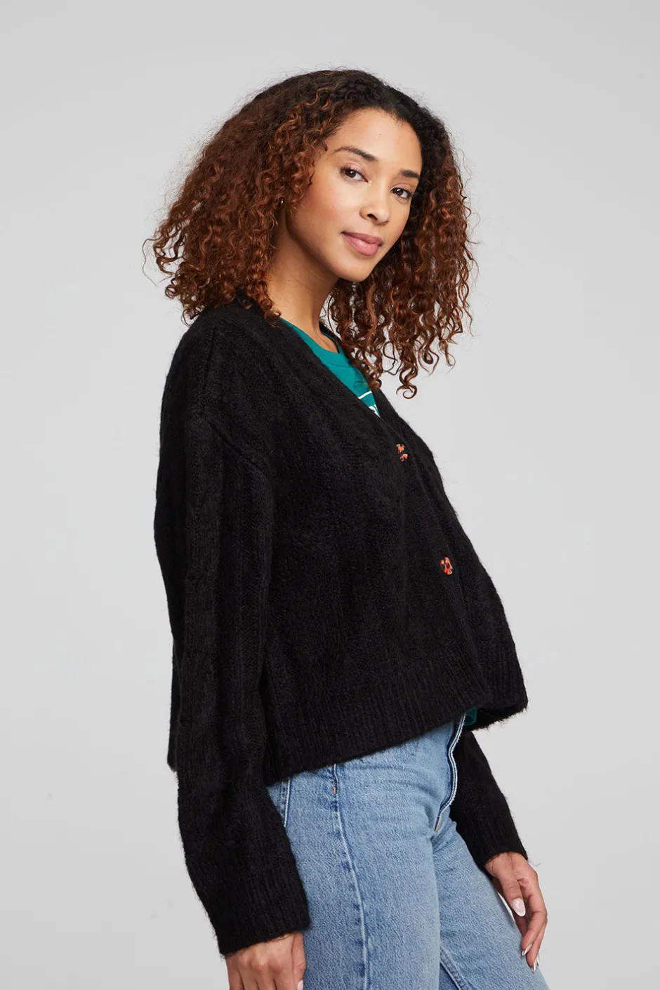 Women Chaser Brand Bridge Black Onyx Cardigan