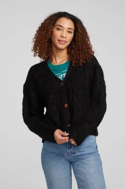 Women Chaser Brand Bridge Black Onyx Cardigan