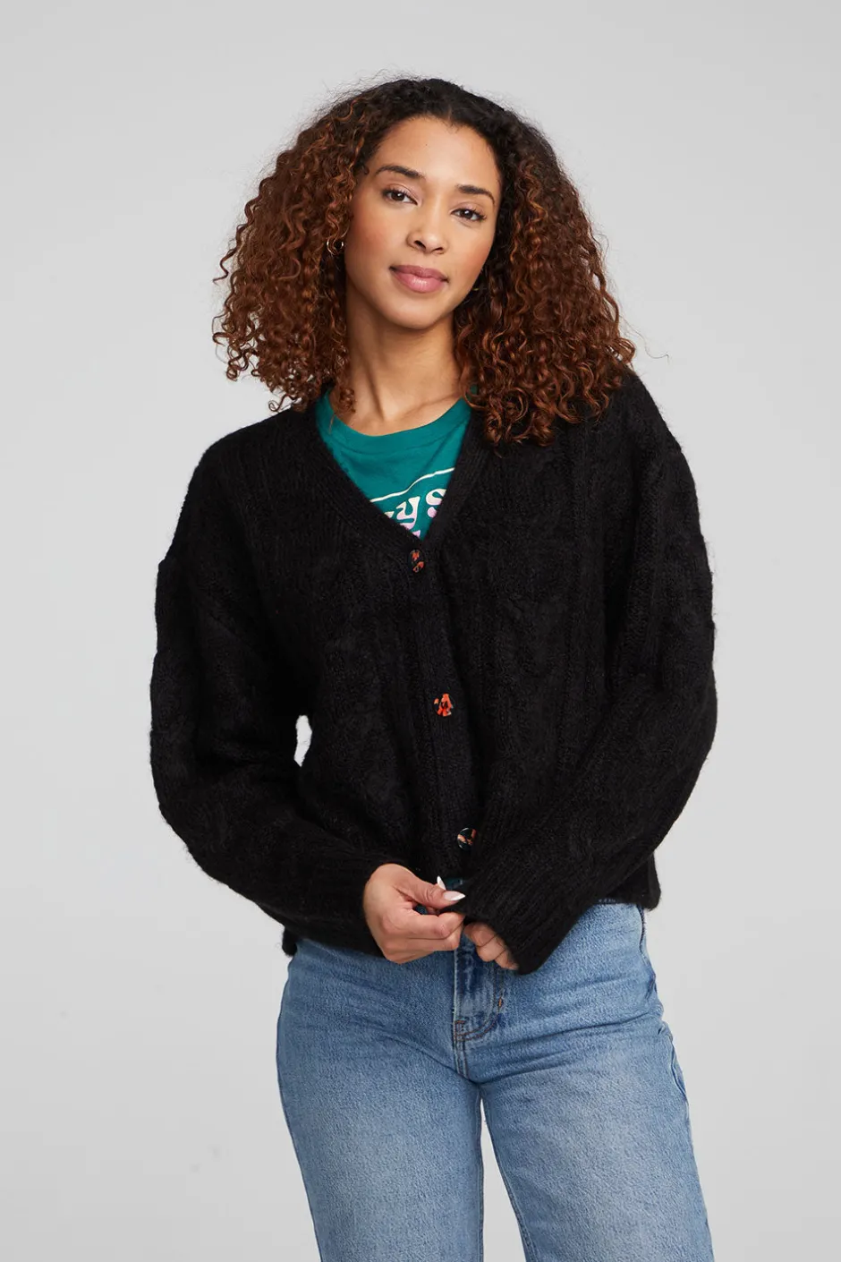 Women Chaser Brand Bridge Black Onyx Cardigan