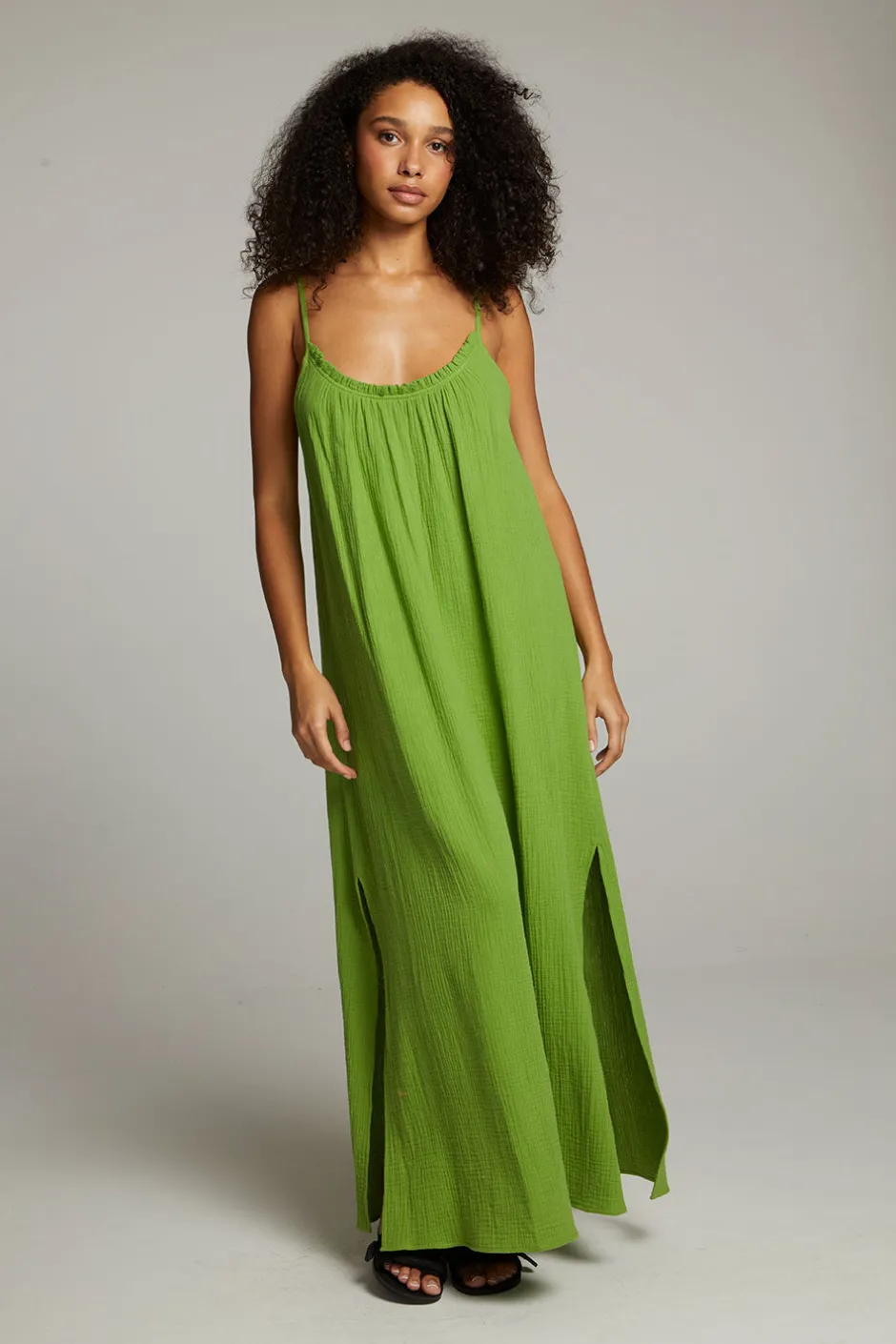 Women Chaser Brand Bull Piquant Green Maxi Dress