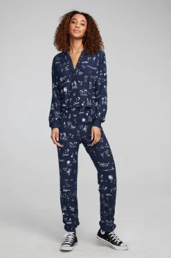Women Chaser Brand Cali All Over Icons Henley Top