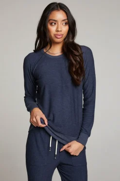 Women Chaser Brand Canopy Long Sleeve Raglan Pullover