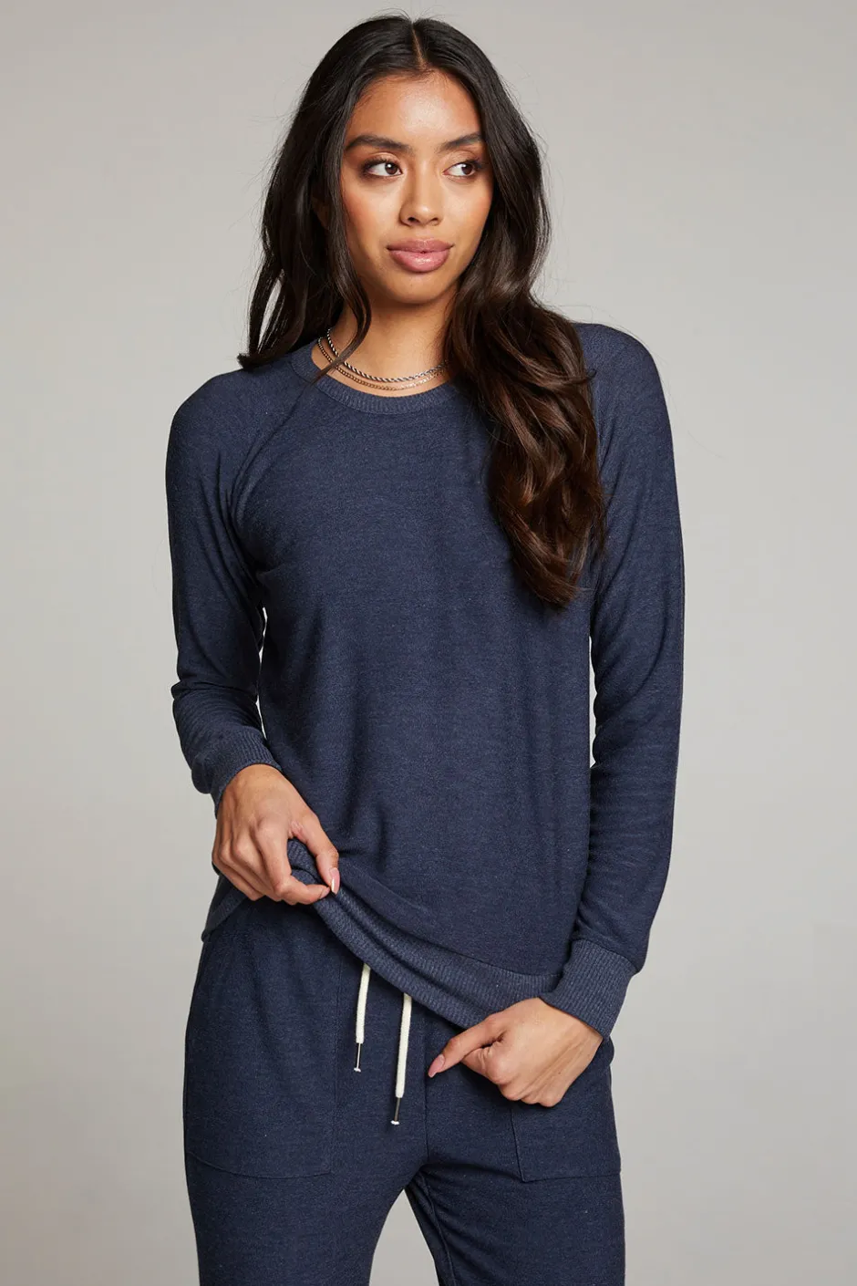 Women Chaser Brand Canopy Long Sleeve Raglan Pullover