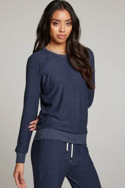 Women Chaser Brand Canopy Long Sleeve Raglan Pullover
