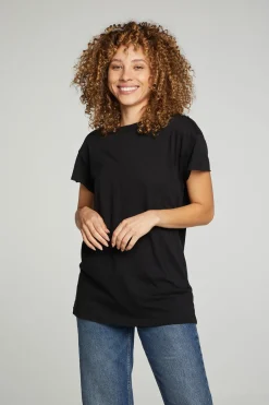 Women Chaser Brand Cap Sleeve Crew Neck Tee