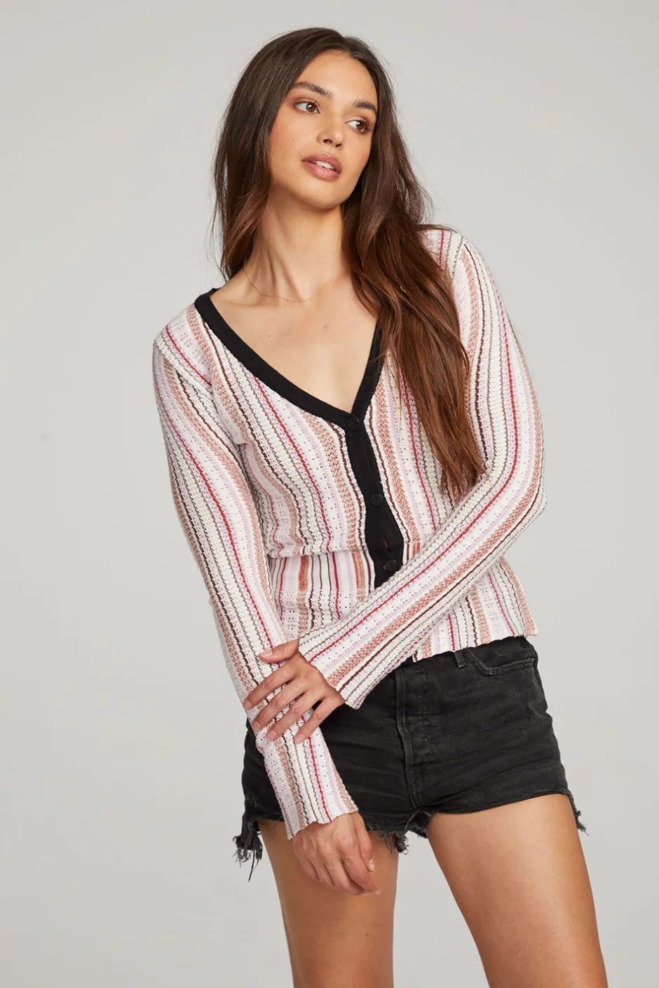 Women Chaser Brand Carmela Canyon Stripe Cardigan