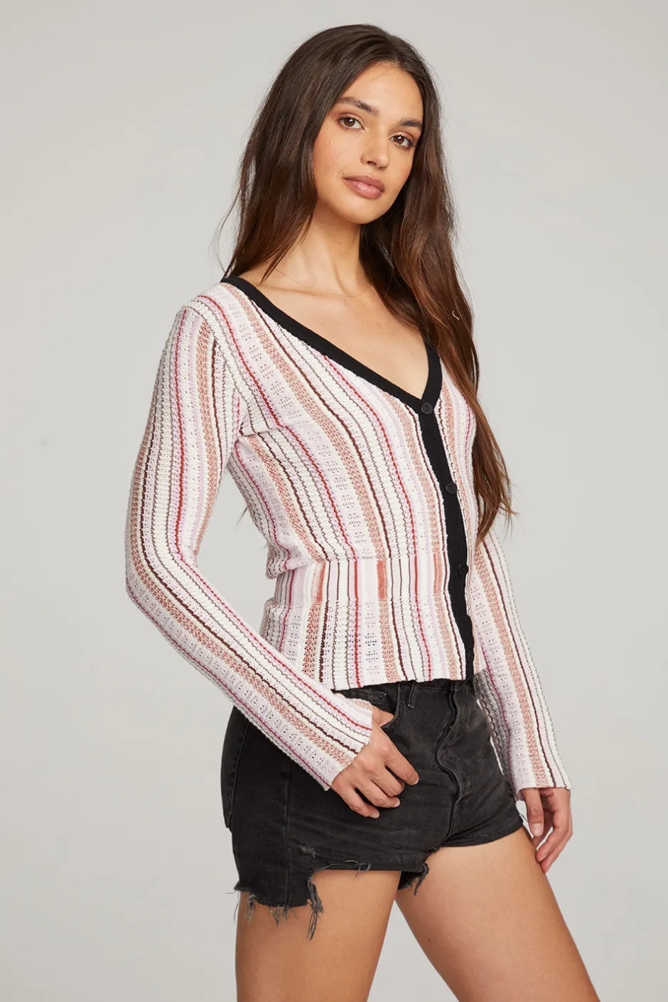 Women Chaser Brand Carmela Canyon Stripe Cardigan