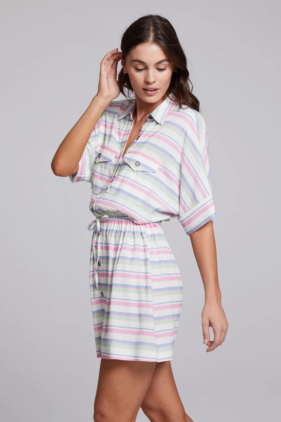 Women Chaser Brand Carmela Positano Stripe Mini Dress