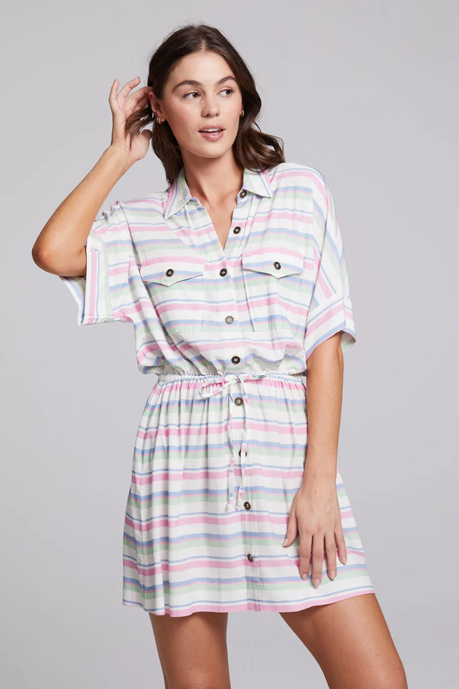 Women Chaser Brand Carmela Positano Stripe Mini Dress