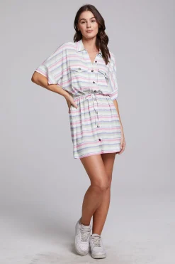 Women Chaser Brand Carmela Positano Stripe Mini Dress