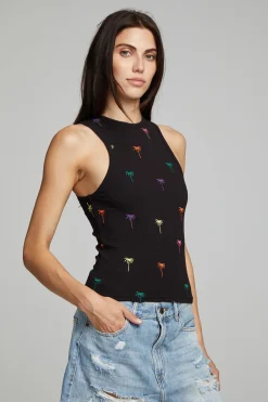 Women Chaser Brand Carnaby Tank Top Palm Print