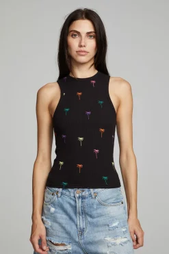 Women Chaser Brand Carnaby Tank Top Palm Print