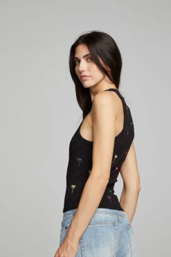 Women Chaser Brand Carnaby Tank Top Palm Print