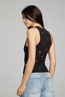 Women Chaser Brand Carnaby Tank Top Palm Print