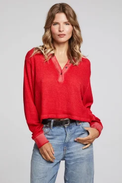 Women Chaser Brand Casey Crimson Henley