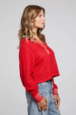 Women Chaser Brand Casey Crimson Henley