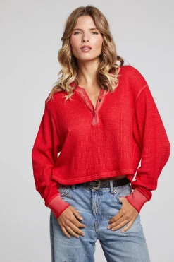 Women Chaser Brand Casey Crimson Henley