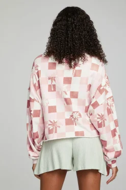 Women Chaser Brand Checkered Palms Print Pullover