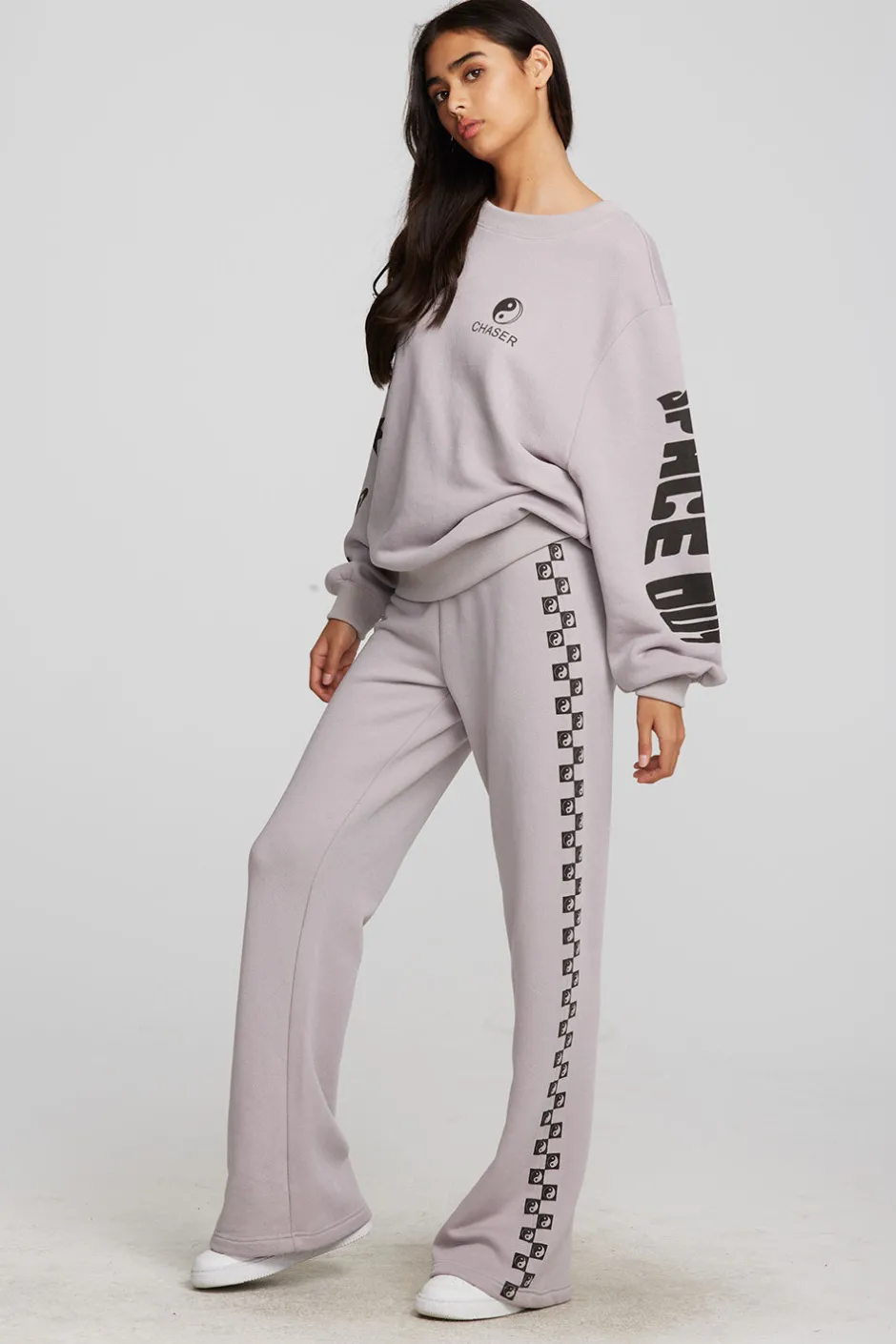 Women Chaser Brand Checkered Yin Yang Hearts