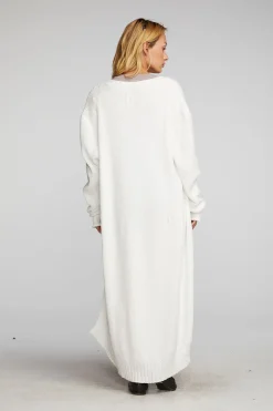 Women Chaser Brand Chenille Sweater Knit Button Down Long Cardigan